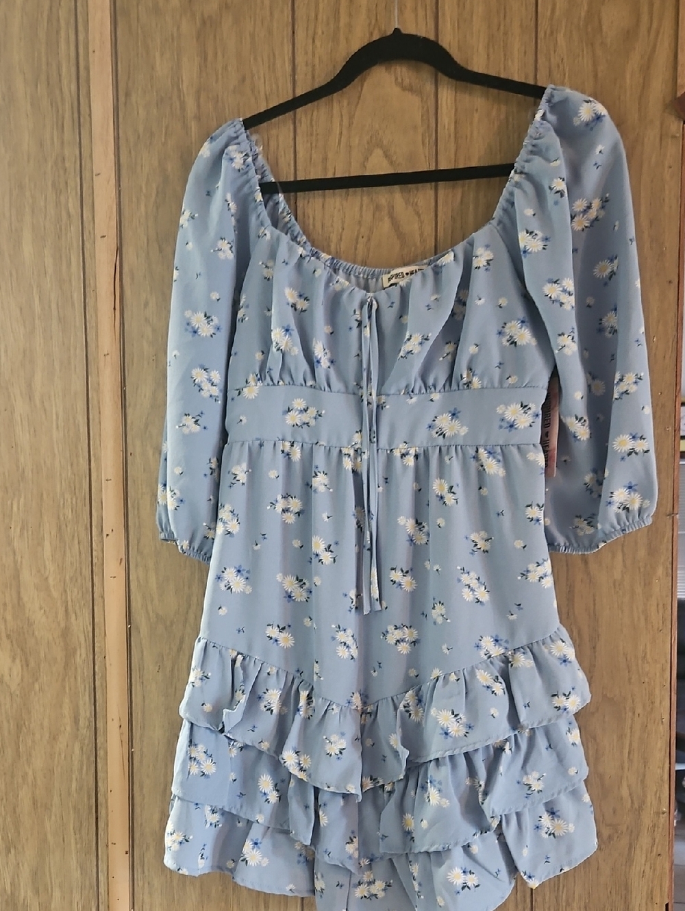 Inspired Hearts Light Blue Daisy Print Dress
